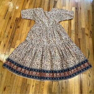 Christy Dawn Floral Maxi Dress in Brown and Blue